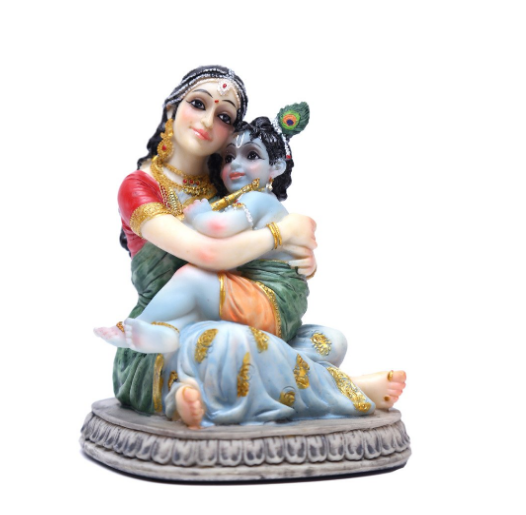 Maa Yashoda with Krishna Polyresin 5 Inch Statue Idol Matt Finish Best for Krishna Janmashtami, Home Decoration, Puja Temple