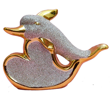 Home Decor Dolphin Heart Sparkle Idol / Gift Item
