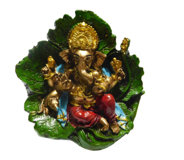 Lord Ganesh Idol Showpiece Polyresin Copper Colour