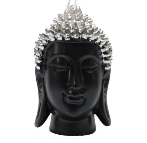 Gautam Buddha face Black Silver Finish