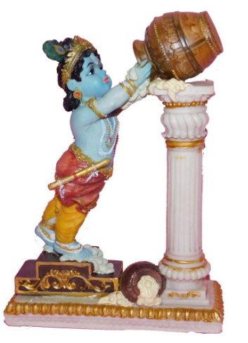 Makhan Chor Naughty Krishna Statue || Statue / 9 Inch Hight Idol for Temple || Home Decor || Gift Item || Wall Decor || tabel Decor || Indoor Decor Made by Polyresin Matt Finish