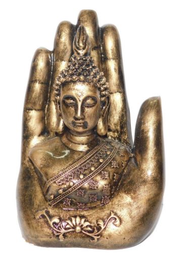 Gautam Buddha Idol Antique Gold Finish Polyresin